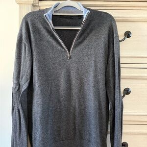 Men's Charcoal Zip-Up Sweater